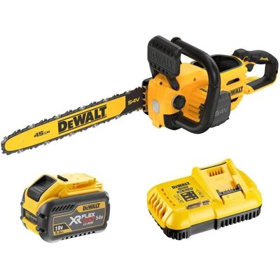 Motofierăstrău fără cablu DeWalt 54V - 450mm, baterie 9Ah Motofierăstrău fără cablu DeWalt 54V - 450mm, baterie 9Ah