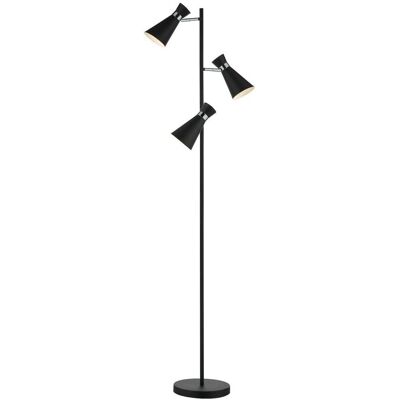 Dar Lighting Ashworth 3-ramienna Lampa stojąca Czarna i Chrom - Lampa podłogowa Dar Lighting Ashworth 3-ramienna Lampa stojąca Czarna i Chrom - Lampa podłogowa