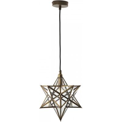 Dar Lighting Ilario 36-115cm Antique Brass Star Pendant - Ceiling Light Dar Lighting Ilario 36-115cm Antique Brass Star Pendant - Ceiling Light