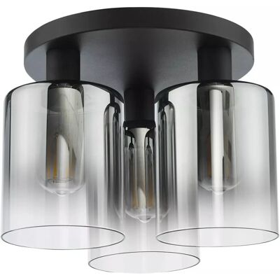 Dar Lighting Savannah 3 Light Smoked Glass Flush Ceiling Fitting - Ceiling Light Dar Lighting Savannah 3 Light Smoked Glass Flush Ceiling Fitting - Ceiling Light
