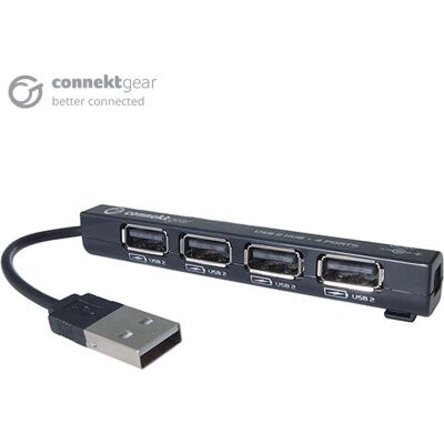 Connektgear 25-0054 USB Hub 4-Port Black - USB Hub Connektgear 25-0054 USB Hub 4-Port Black - USB Hub