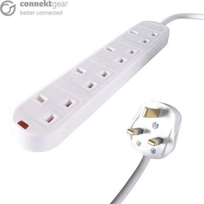 Connekt Gear 27-4020S Surge Protector - 4 Outlets - 2m Cable Connekt Gear 27-4020S Surge Protector - 4 Outlets - 2m Cable