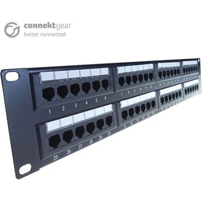 Connektgear 90-0070 Patch Panel - 48-Port Cat5e Ethernet, Rack Mount Connektgear 90-0070 Patch Panel - 48-Port Cat5e Ethernet, Rack Mount