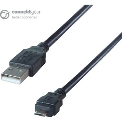 Câble USB 2.0 Micro-USB B Connektgear - 1m - Noir - Publicité Câble USB 2.0 Micro-USB B Connektgear - 1m - Noir - Publicité