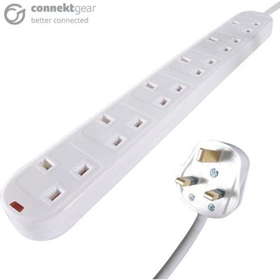 Connekt Gear 27-6050S Surge Protector - 6 Outlets, 5m Cable Connekt Gear 27-6050S Surge Protector - 6 Outlets, 5m Cable