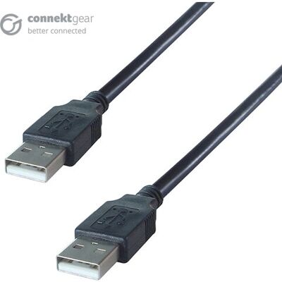 Câble USB Connektgear 2m Haute Vitesse A à A - Noir - Publicité Câble USB Connektgear 2m Haute Vitesse A à A - Noir - Publicité