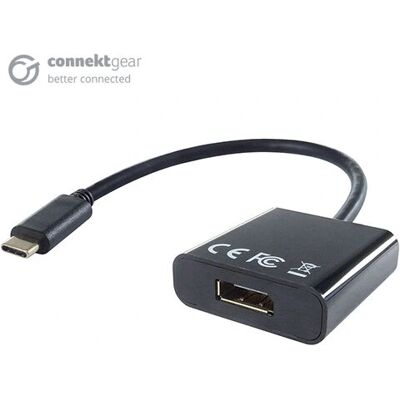 Connektgear 26-0409 Video Cable Adapter - 0.22m USB Type-C DisplayPort Black Connektgear 26-0409 Video Cable Adapter - 0.22m USB Type-C DisplayPort Black