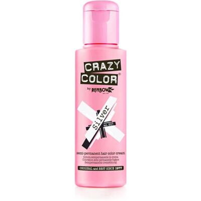 Crazy Color Zilveren Haarverf - Semi-permanent, 41 Kleuren, 100ml Crazy Color Zilveren Haarverf - Semi-permanent, 41 Kleuren, 100ml