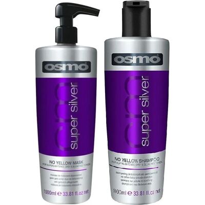 Osmo Super Silver No Yellow Shampoo & Mask Duo Pack - Shampoo & Mask for Blonde & Grey Hair Osmo Super Silver No Yellow Shampoo & Mask Duo Pack - Shampoo & Mask for Blonde & Grey Hair