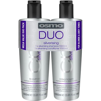 Osmo Silverising Shampoo & Conditioner Duo - 1 Litre for Blondes & Grey Tones Osmo Silverising Shampoo & Conditioner Duo - 1 Litre for Blondes & Grey Tones