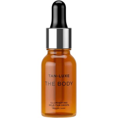 Gouttes Auto-bronzantes Tan Luxe The Body - Moyen-Sombre - Auto-bronzant - Publicité Gouttes Auto-bronzantes Tan Luxe The Body - Moyen-Sombre - Auto-bronzant - Publicité