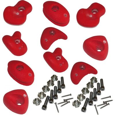 Big Game Hunters Climbing Stones - Multi-Color, High-Grip, Poly-Resin / Red / 10 pack - Climbing Stones Big Game Hunters Climbing Stones - Multi-Color, High-Grip, Poly-Resin / Red / 10 pack - Climbing Stones