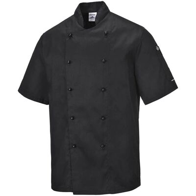 Veste de Chef Noire Portwest Kent - Veste en Twill Durable, Unisexe - Publicité Veste de Chef Noire Portwest Kent - Veste en Twill Durable, Unisexe - Publicité