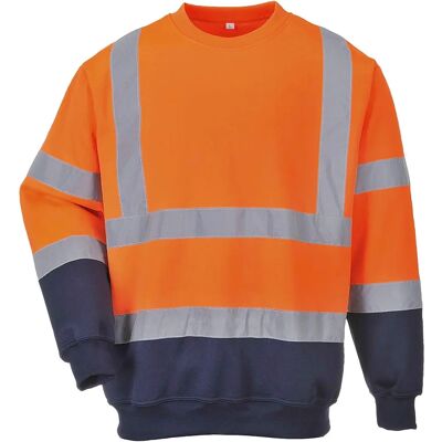 Portwest B306 Orange/Navy Høj Synlighed Genser - Trøje Portwest B306 Orange/Navy Høj Synlighed Genser - Trøje