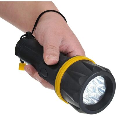 Portwest Amarelo/Preto 7-LED de Borracha - Lanterna Portwest Amarelo/Preto 7-LED de Borracha - Lanterna