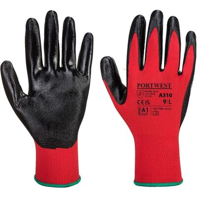Portwest A310 Flexo Grip Handsker - Nitril, Rød/Sort, Medium - Handsker Portwest A310 Flexo Grip Handsker - Nitril, Rød/Sort, Medium - Handsker