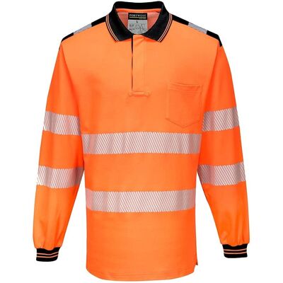 Portwest T184 Orange/black Langærmet Poloshirt - Langærmet Poloshirt Portwest T184 Orange/black Langærmet Poloshirt - Langærmet Poloshirt