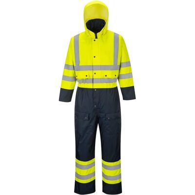 Portwest s485 hi vis contrast coveralls - căptușite Galben/bleumarin - Overol Portwest s485 hi vis contrast coveralls - căptușite Galben/bleumarin - Overol