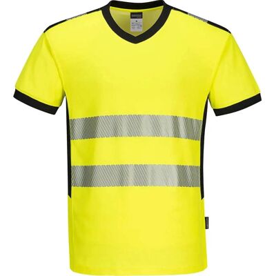 Portwest PW310 Hi Vis V-Hals T-shirt - Gul/sort Portwest PW310 Hi Vis V-Hals T-shirt - Gul/sort
