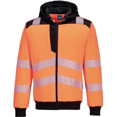 Portwest Warnschutz-Kapuzenpullover PW3 - Reißverschluss - Orange/Schwarz Portwest Warnschutz-Kapuzenpullover PW3 - Reißverschluss - Orange/Schwarz