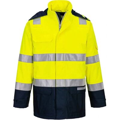Portwest Bizflame Rain+ Hi-Vis Light Arc Kurtka - Wysokiej widoczności wodoodporna odzież robocza Portwest Bizflame Rain+ Hi-Vis Light Arc Kurtka - Wysokiej widoczności wodoodporna odzież robocza