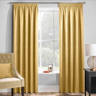 Enhanced Living Matrix - Yellow Thermal Noise Reducing Dim Out Curtains 117cm x 183cm Enhanced Living Matrix - Yellow Thermal Noise Reducing Dim Out Curtains 117cm x 183cm