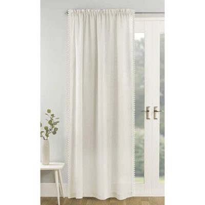 Tahiti Pom Pom Linen Look Voile Curtain - Curtain Tahiti Pom Pom Linen Look Voile Curtain - Curtain