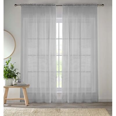 Enhanced Living Sheer Plain Woven Voile Slot Top Curtain Panel Pair - Curtain Panel Enhanced Living Sheer Plain Woven Voile Slot Top Curtain Panel Pair - Curtain Panel