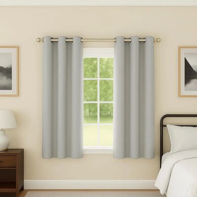 Enhanced Living Nightfall Plain Supersoft Thermal Blockout Eyelet Curtains - Grey Enhanced Living Nightfall Plain Supersoft Thermal Blockout Eyelet Curtains - Grey