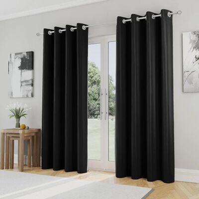 Rideaux occultants thermiques Nightfall noir 229cm x 229cm - Rideaux Rideaux occultants thermiques Nightfall noir 229cm x 229cm - Rideaux