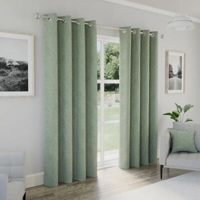 Austin - Thermal Ready Made Eyelet - Grün - Vorhänge Austin - Thermal Ready Made Eyelet - Grün - Vorhänge