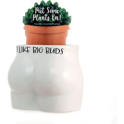 Boxer Gifts J'aime les grosses buds Pot de plante blanc Boxer Gifts J'aime les grosses buds Pot de plante blanc