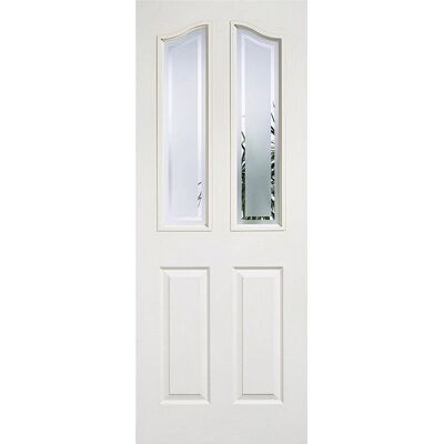 LPD Doors Mayfair Primed White 2-Panel 2-Lite Door LPD Doors Mayfair Primed White 2-Panel 2-Lite Door
