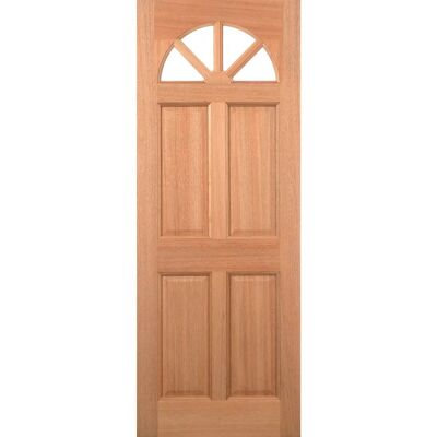 LPD Doors Carolina External Glazed Unfinished Hardwood 4 Lite 4 Panel Door - 813 x 2032mm Brown - Door LPD Doors Carolina External Glazed Unfinished Hardwood 4 Lite 4 Panel Door - 813 x 2032mm Brown - Door