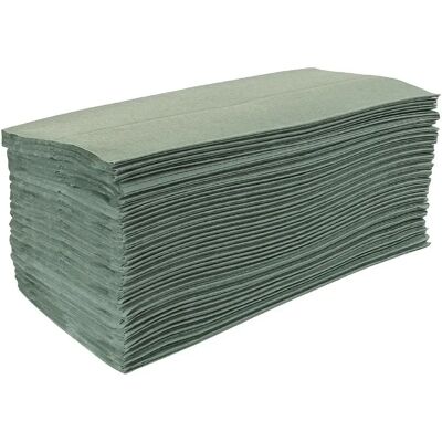 Toallas de papel plegado en Z verde Jantex - 12 x 250 hojas Toallas de papel plegado en Z verde Jantex - 12 x 250 hojas