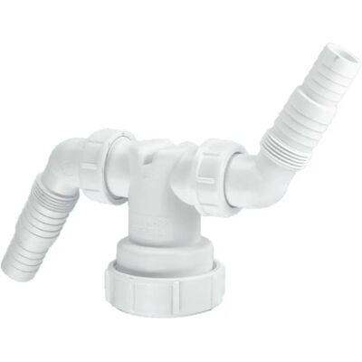 McAlpine McAlpine V33WM Twin Connector - White - Plumbing Fitting McAlpine McAlpine V33WM Twin Connector - White - Plumbing Fitting