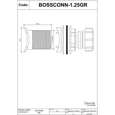 McAlpine - BOSSCONN-1.25GR - Grey - Connector McAlpine - BOSSCONN-1.25GR - Grey - Connector