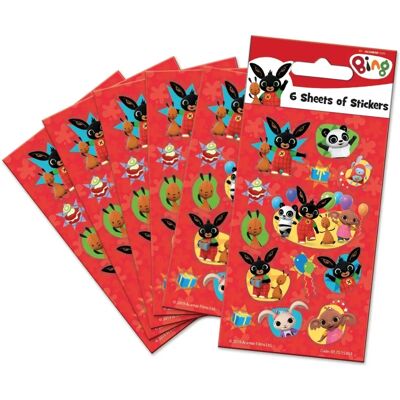 Autocollants de Fête BING - 6 Feuilles Variées - Publicité Autocollants de Fête BING - 6 Feuilles Variées - Publicité