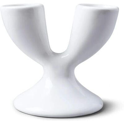 WM Bartleet & Sons - Porcelain Double Egg Cup - White - One Size - Egg Cup WM Bartleet & Sons - Porcelain Double Egg Cup - White - One Size - Egg Cup