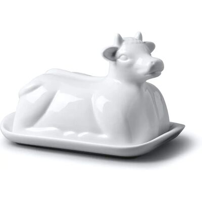 WM Bartleet & Sons - Cow Design - White - Butter Dish WM Bartleet & Sons - Cow Design - White - Butter Dish