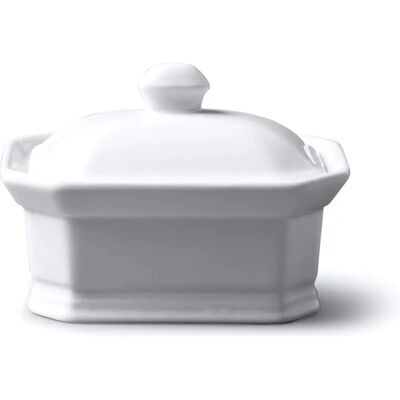 WM Bartleet & Sons White Porcelain Butter Dish with Lid - 11cm - Butter / Terrine WM Bartleet & Sons White Porcelain Butter Dish with Lid - 11cm - Butter / Terrine