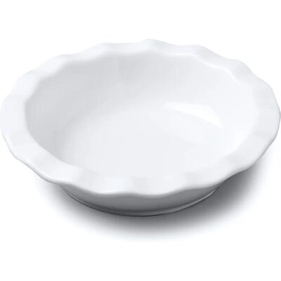 WM Bartleet & Sons Porcelain Pie Dish - 16cm Round Crinkle Rim White WM Bartleet & Sons Porcelain Pie Dish - 16cm Round Crinkle Rim White