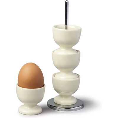 Zeal Stack and Store - Egg Cup Set Chrome Stand - Cream - Egg Cups Zeal Stack and Store - Egg Cup Set Chrome Stand - Cream - Egg Cups