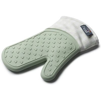 Zeal Oven Glove - Gingham Light Green - Heat Resistant - Waterproof Zeal Oven Glove - Gingham Light Green - Heat Resistant - Waterproof