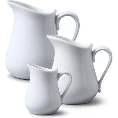 WM Bartleet & Sons - Porcelain Milk Jug Set 3 - White - Jug WM Bartleet & Sons - Porcelain Milk Jug Set 3 - White - Jug