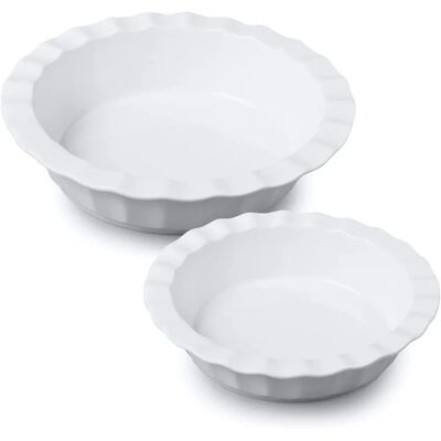 WM Bartleet & Sons - Porcelain Pie Dish - White - Pie Dish WM Bartleet & Sons - Porcelain Pie Dish - White - Pie Dish