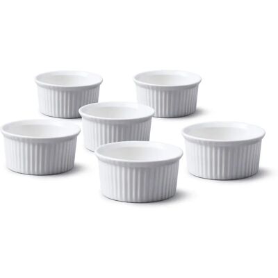 WM Bartleet & Sons 1750 TSET42 Set of 6 Porcelain Ramekins - White WM Bartleet & Sons 1750 TSET42 Set of 6 Porcelain Ramekins - White