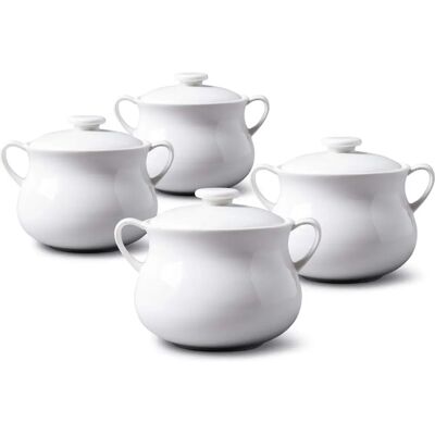 WM Bartleet & Sons - Porcelain Mini Casserole Bowl - White - 4 - Bowls WM Bartleet & Sons - Porcelain Mini Casserole Bowl - White - 4 - Bowls