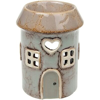 Shudehill Giftware Village Ceramica Riscaldatore di Cera con Cuore - Grigio Shudehill Giftware Village Ceramica Riscaldatore di Cera con Cuore - Grigio