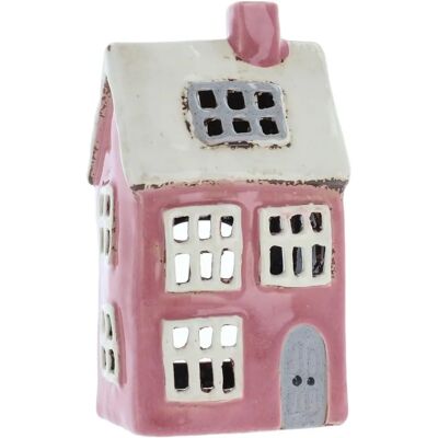 Shudehill Village Pottery House Support à bougie chauffe-plat - Rose vif/blanc - Support de bougie - Publicité Shudehill Village Pottery House Support à bougie chauffe-plat - Rose vif/blanc - Support de bougie - Publicité